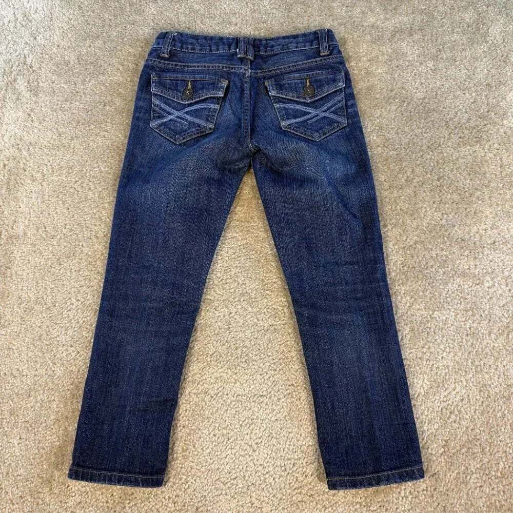 Vintage Aeropostale Women's Cropped Jeans Blue Size 00 Button Pockets Y2K F383